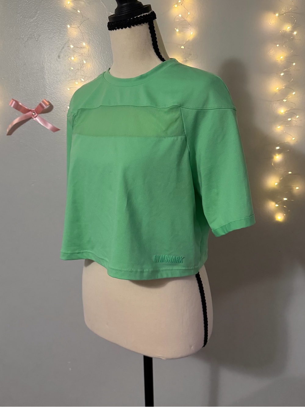 Gymshark Mint Green Cropped Crewneck Top